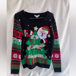Women’s No Boundaries Ugly Christmas  Sweater Believe Size XL New without tag